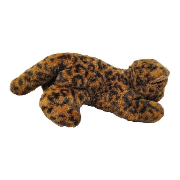 Aurora Leopard Cheetah Plush Floppy Laying Down Brown Black Body Stuffed Animal - Picture 4 of 9